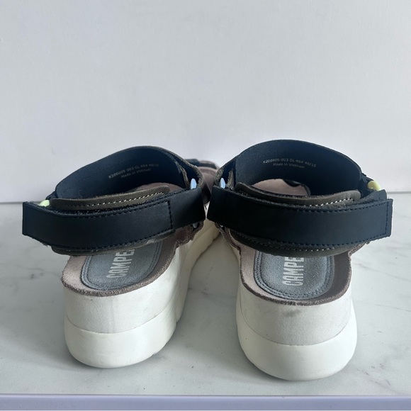 Camper Oruga Up Black Taupe Sandals Women Size 10 - Picture 12 of 15